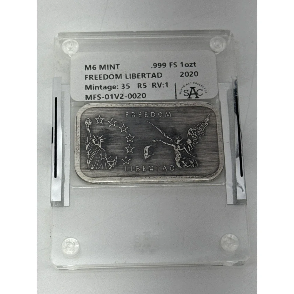 M6 Mint Freedom Libertad Liberty Silver Art Bar oz 999 Fine Limited Edition